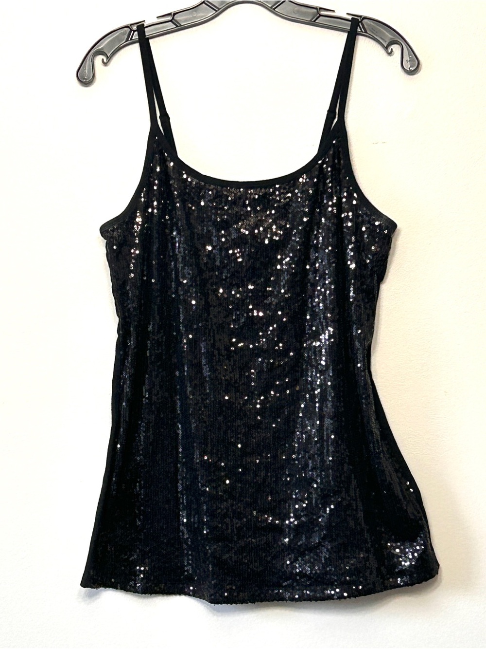 Torrid Size 1 Black Sequin Cami Tank Top Adjustable Straps Party